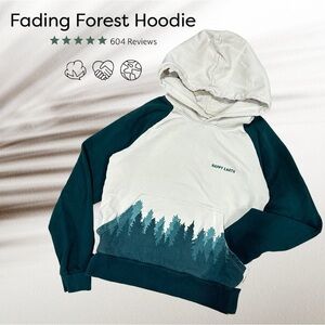 100% organic Cotton UNISEX Fading Forest Hoodie With Oversized Hood